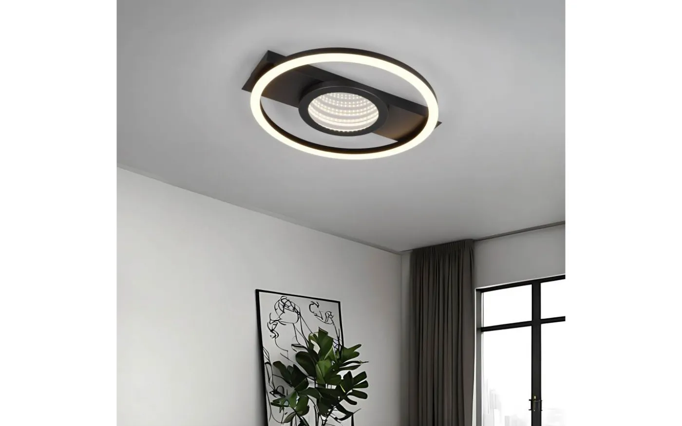 Wheeler Plafond LED fyrkantig mattsvart 3000K