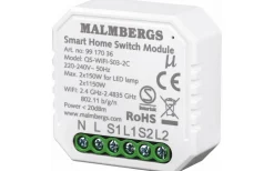 Malmbergs Smart Home<Malmbergs Wi-Fi Smart Kronströmbrytare 2x150W LED