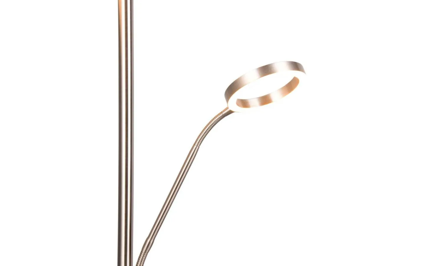 Trio Lighting Willis Golvlampa LED med läslampa i borstat stål* Uplight|Golvläslampor