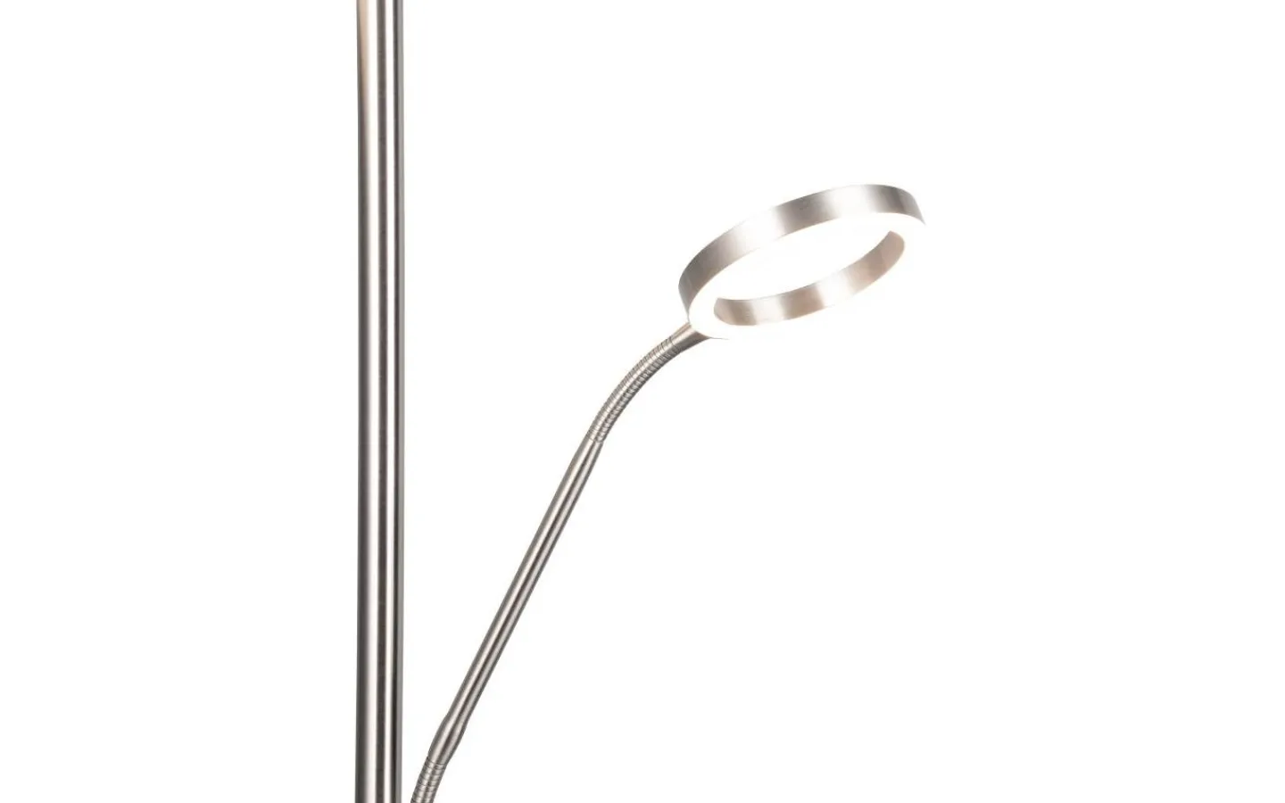 Trio Lighting Willis Golvlampa LED med läslampa i borstat stål* Uplight|Golvläslampor