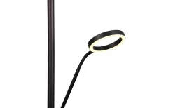 Trio Lighting Willis Golvlampa LED med läslampa mattsvart* Uplight|Golvläslampor