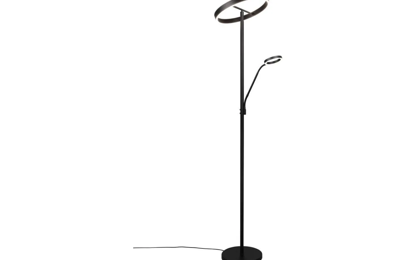 Trio Lighting Willis Golvlampa LED med läslampa mattsvart* Uplight|Golvläslampor