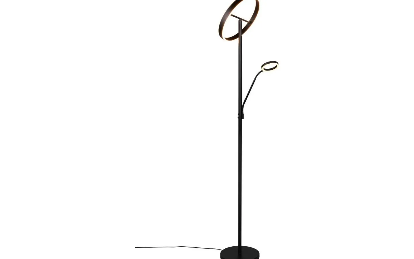 Trio Lighting Willis Golvlampa LED med läslampa mattsvart* Uplight|Golvläslampor