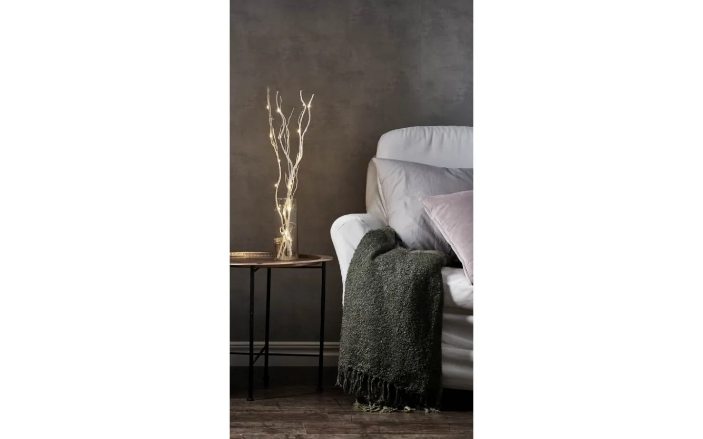 Star Trading Willow Dekorationskvist Dew Drop 60cm Vit* Inomhusdekorationer Batteri