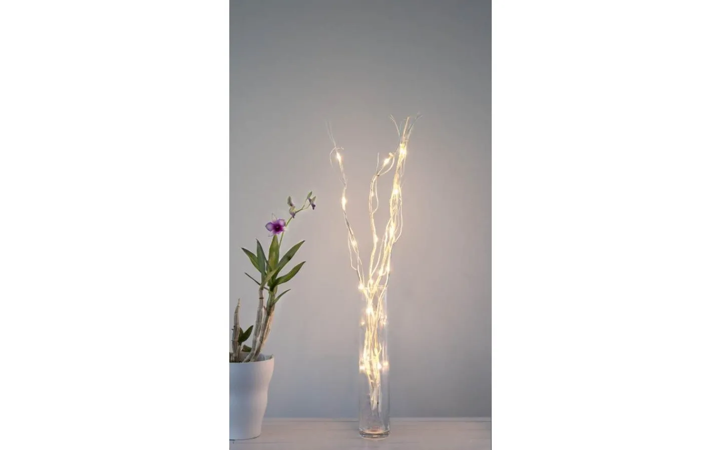 Star Trading Willow Dekorationskvist Dew Drop 60cm Vit* Inomhusdekorationer Batteri