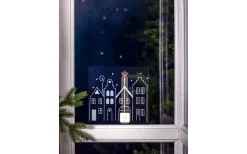 Windo Fönsterdekoration Siluett Hus