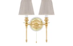 Karlskrona Lampfabrik Wivallius - Mässing / Brytare / Vitt fäste* Lampetter