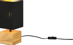 Woody Bordslampa 12cm fyrkantig E14 trä/svart