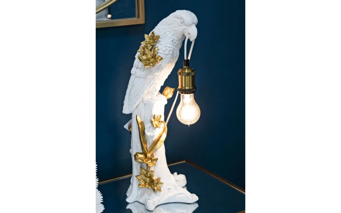 Mauro Ferretti Xenon Bordslampa Papegoja 50,5cm Vit* Bordslampor