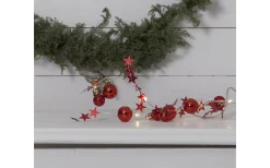 Star Trading X-mas Ljusslinga 90cm Röd* Batteri Julpynt Inomhus
