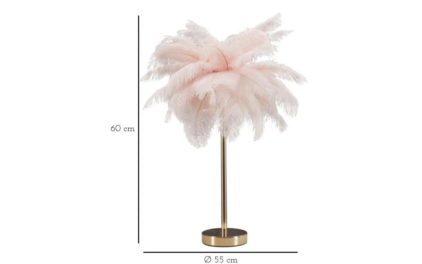Bordslampor<Mauro Ferretti Yoga Bordslampa Palm 55cm Rosa/Guld