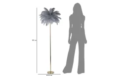 Golvlampor<Mauro Ferretti Yoga Golvlampa Palm 160cm Grå/Guld