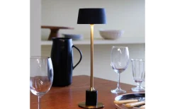 Dyberg Larsen Yoyo Uppladdningsbar Bordslampa 33cm LED 3000K 5,2W Svart/Mässing* Uppladdningsbara Lampor Inomhus|Bordslampor