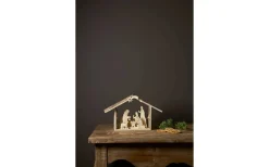 Star Trading Yuletide Batteridriven Julkrubba 27cm Natur* Batteri Julpynt Inomhus