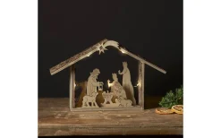 Star Trading Yuletide Batteridriven Julkrubba 27cm Natur* Batteri Julpynt Inomhus