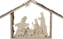 Star Trading Yuletide Batteridriven Julkrubba 27cm Natur* Batteri Julpynt Inomhus