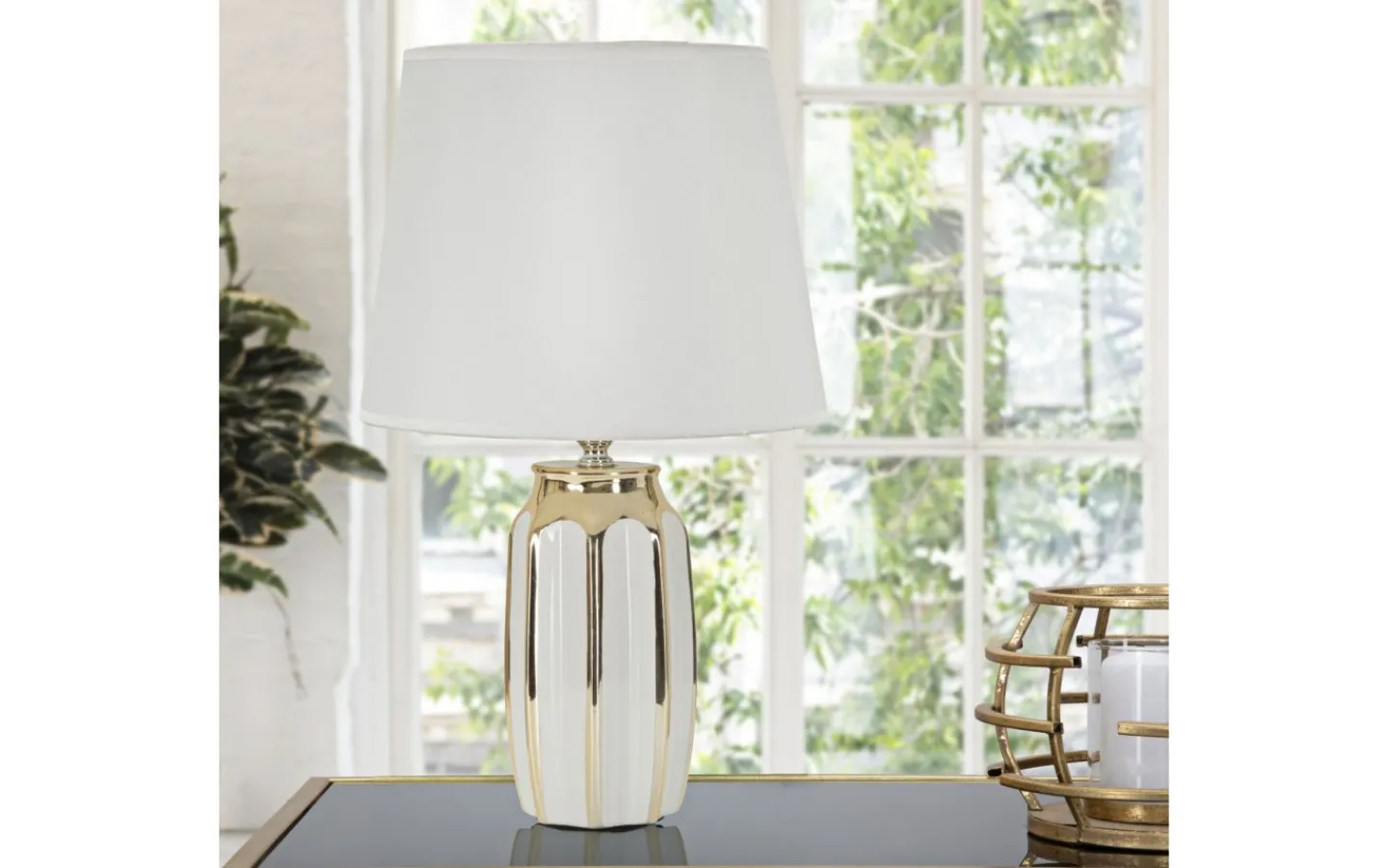 Mauro Ferretti Zenit Bordslampa 40,5cm Vit/Guld* Bordslampor