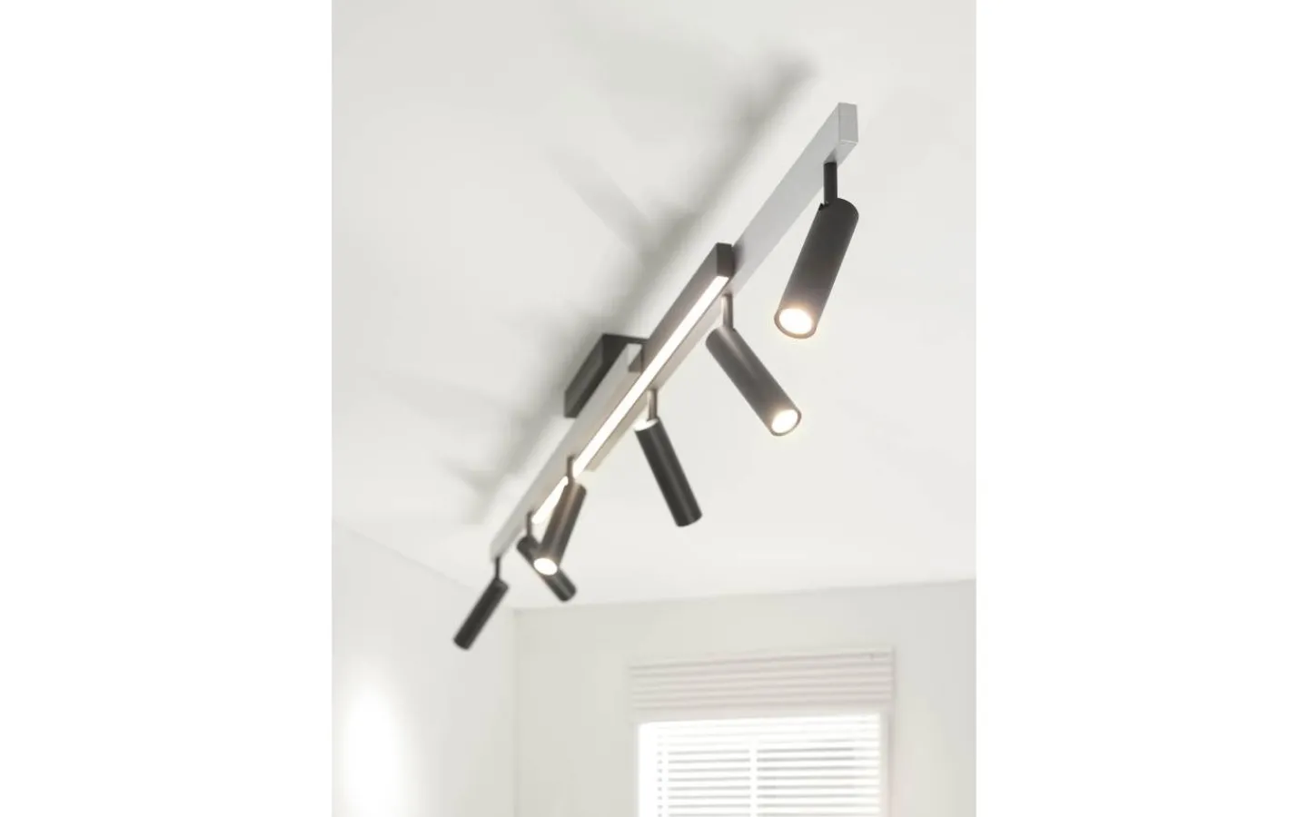 Trio Lighting Zeno Spotlight LED 6-delat borstat aluminium/mattsvart* Avlånga Takspotlights|Takspot Med Minst 4 Lampor