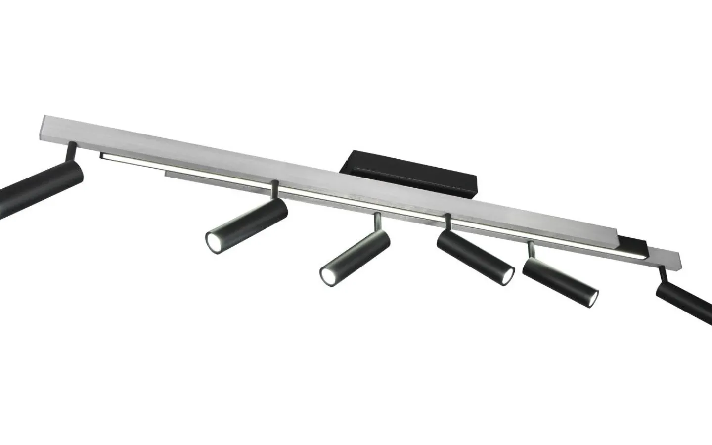 Trio Lighting Zeno Spotlight LED 6-delat borstat aluminium/mattsvart* Avlånga Takspotlights|Takspot Med Minst 4 Lampor