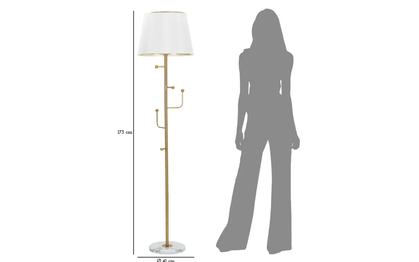 Golvlampor<Mauro Ferretti Zodiac Golvlampa Hängare 173cm Guld/Vit