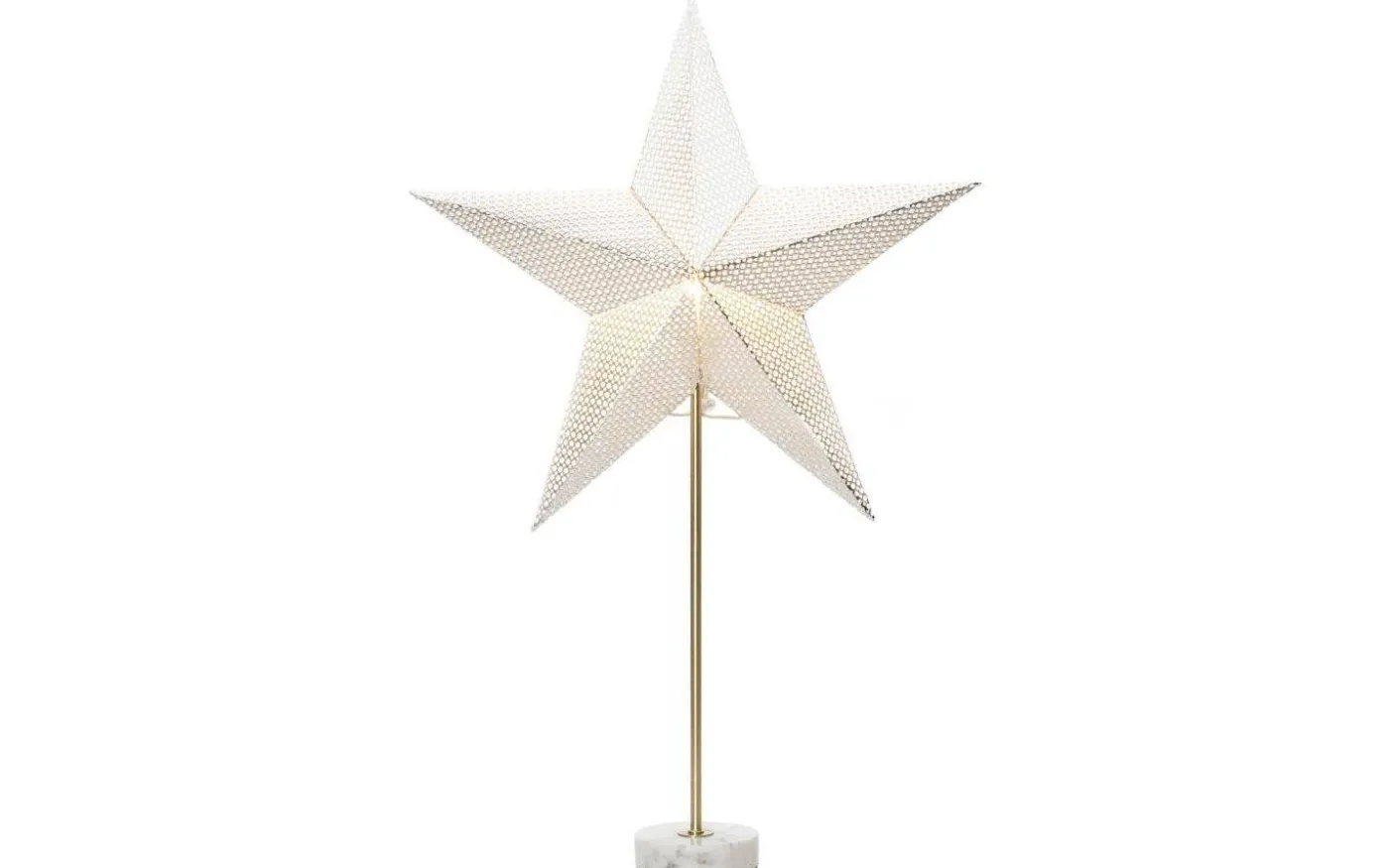 Zoe Julstjärna på Fot 71cm Silver/Mässing/Vit