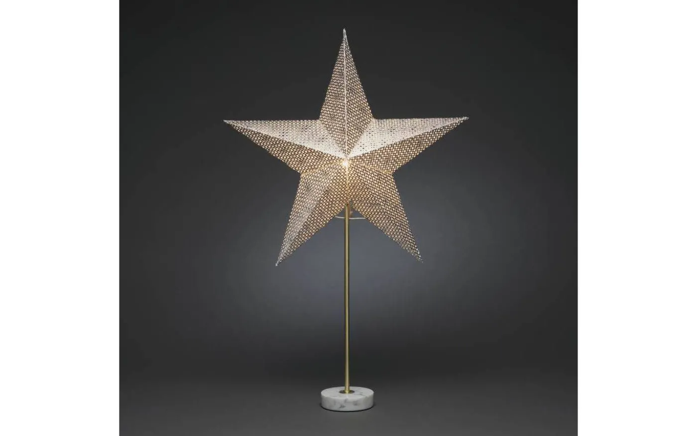 Zoe Julstjärna på Fot 71cm Silver/Mässing/Vit