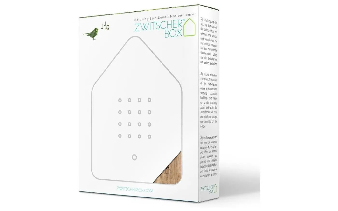 Zwitscherbox Speldosa Fågelkvitter Ek