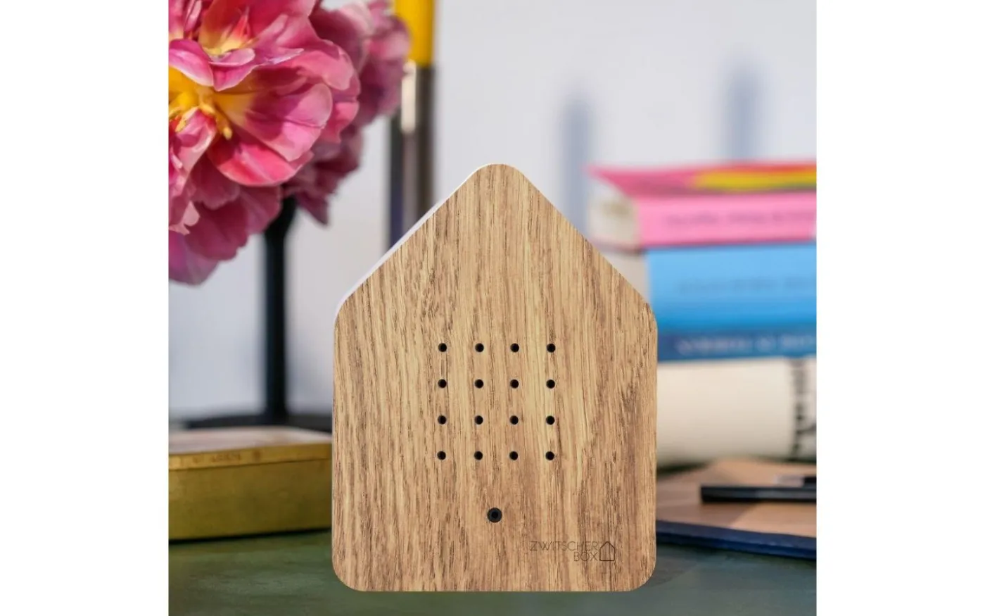 Zwitscherbox Speldosa Fågelkvitter Ek