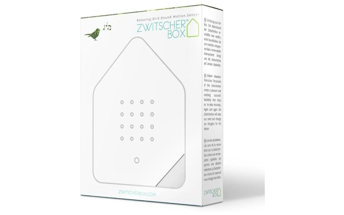 Zwitscherbox Speldosa Fågelkvitter Vit